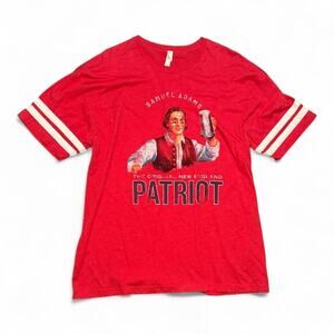 Samuel Adams Patriot Varsity Tee XL Red Heather 70s Stripes Vintage Beer